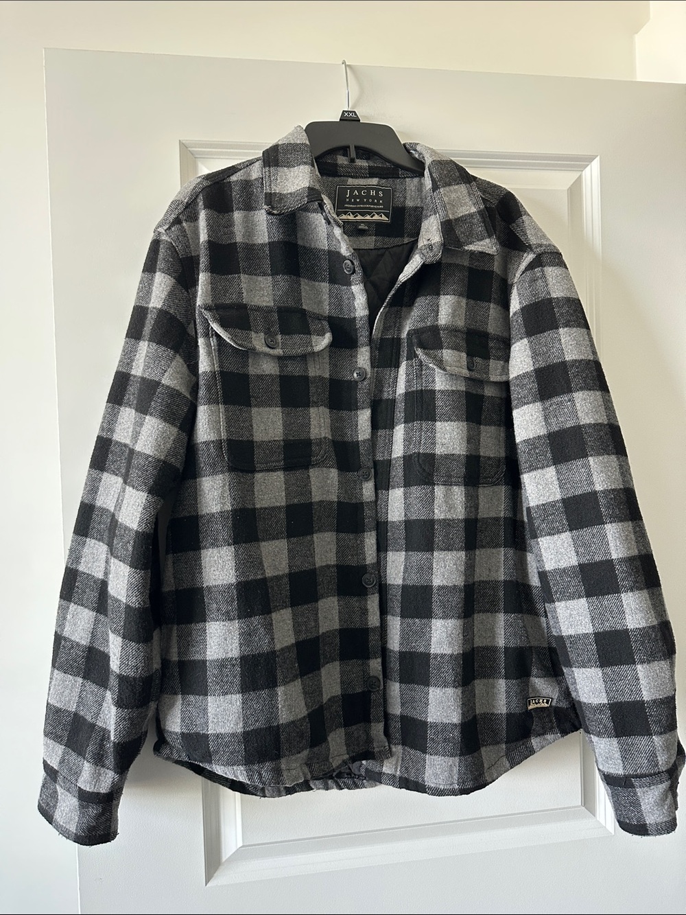 Jachs NY Black & Gray Buffalo Plaid Flannel Jacket